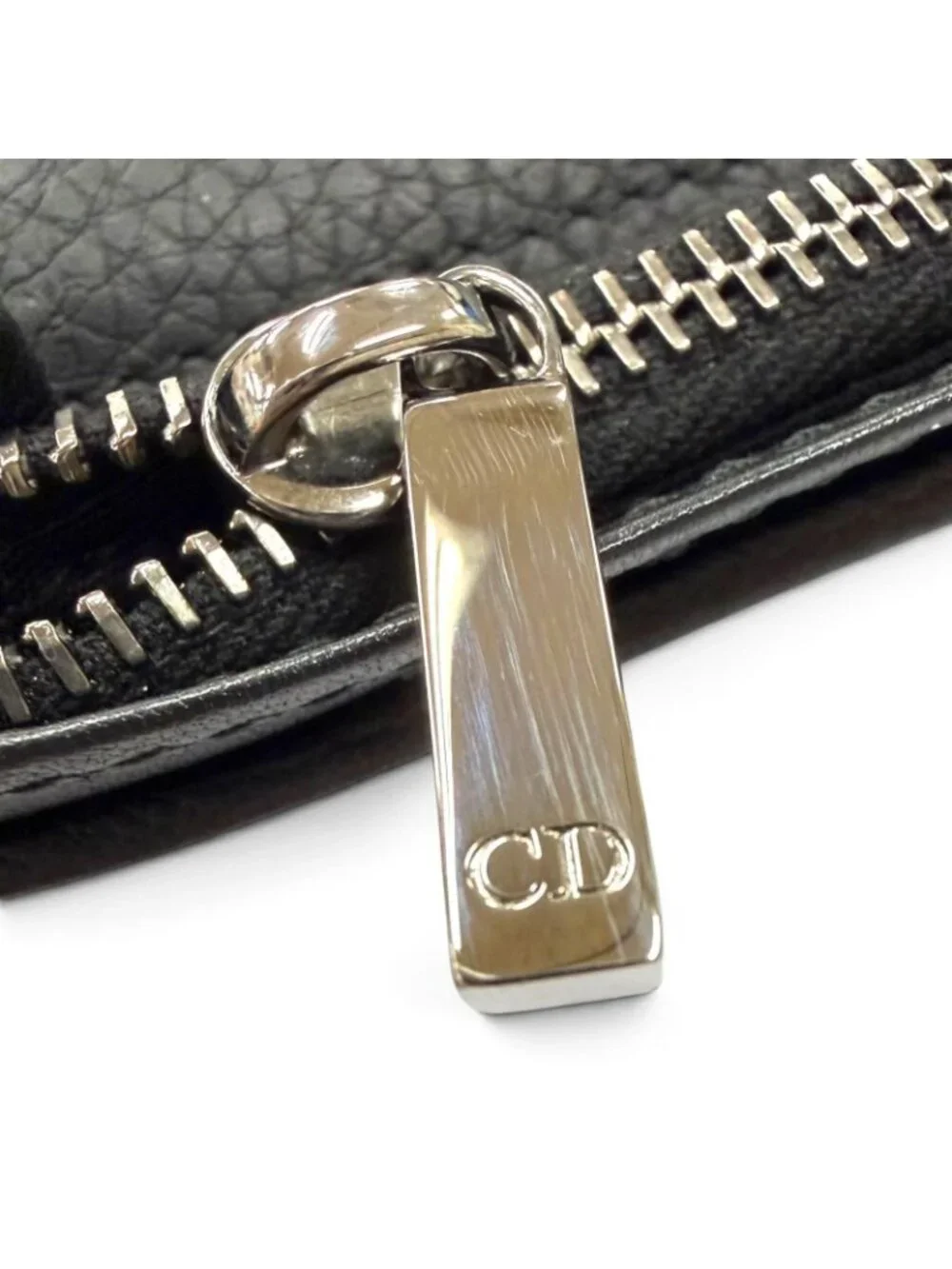 Dior Homme Leather CD Logo Wallet Bifold Black